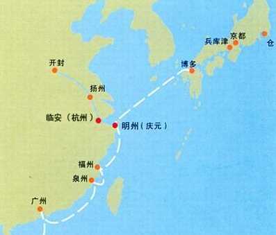 杭州处在海上丝绸之路南北航线的交汇点