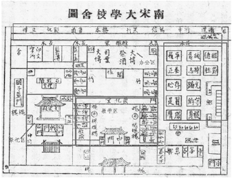 南宋太学校舍图，图上框线及文字为笔者标注，来自张其昀《南宋杭州之国立大学》第 29 页.jpg